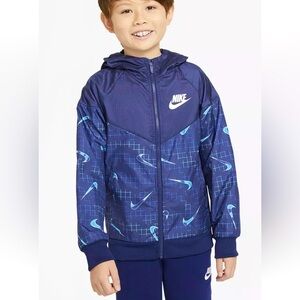 NIKE Big Boys Sportswear Windrunner Jacket Blue Glow in the Dark M, L AUTHENTIC